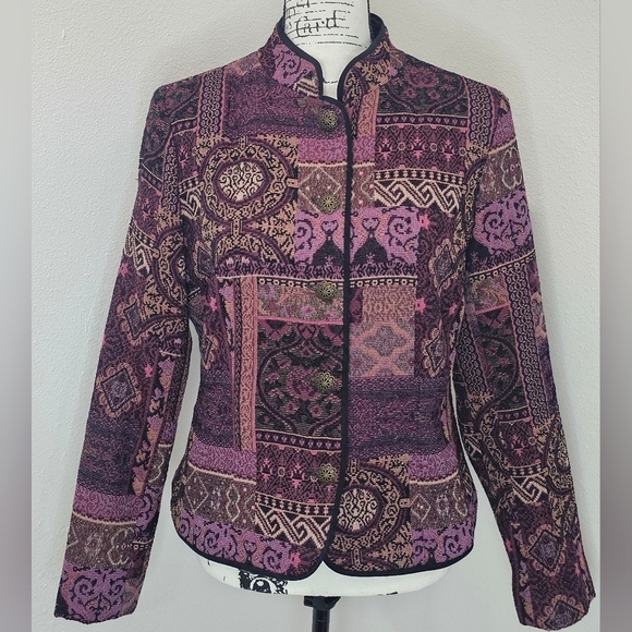 Christopher & Banks Jackets & Blazers - Christopher & Banks Tapestry Button Up Jacket Womens Medium Bohemian Patchwork